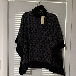 MICHAEL Michael Kors Black and Gray Poncho